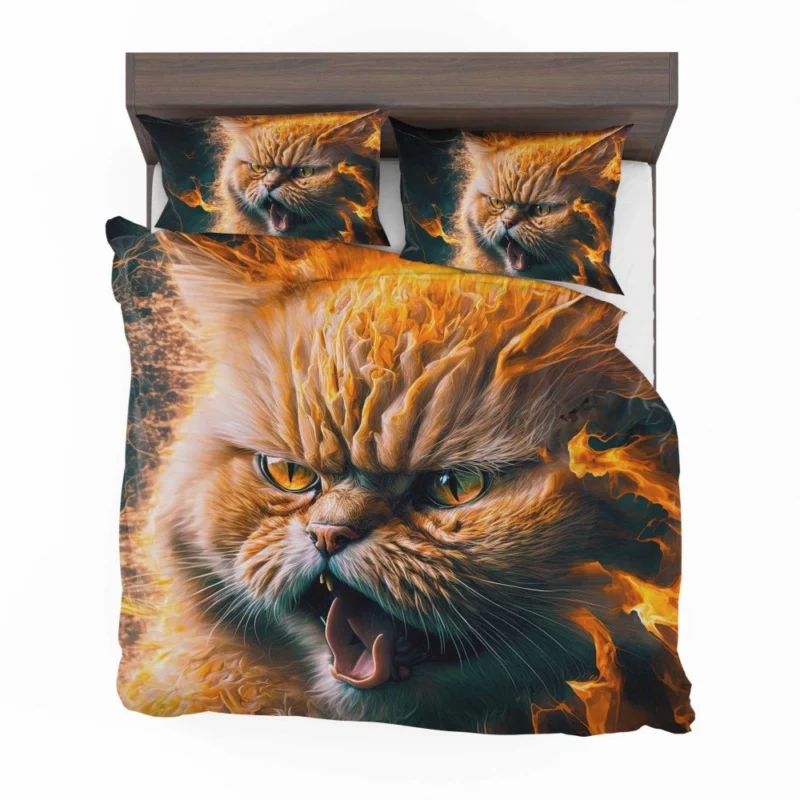 Angry Orange Cat Bedding Set 2