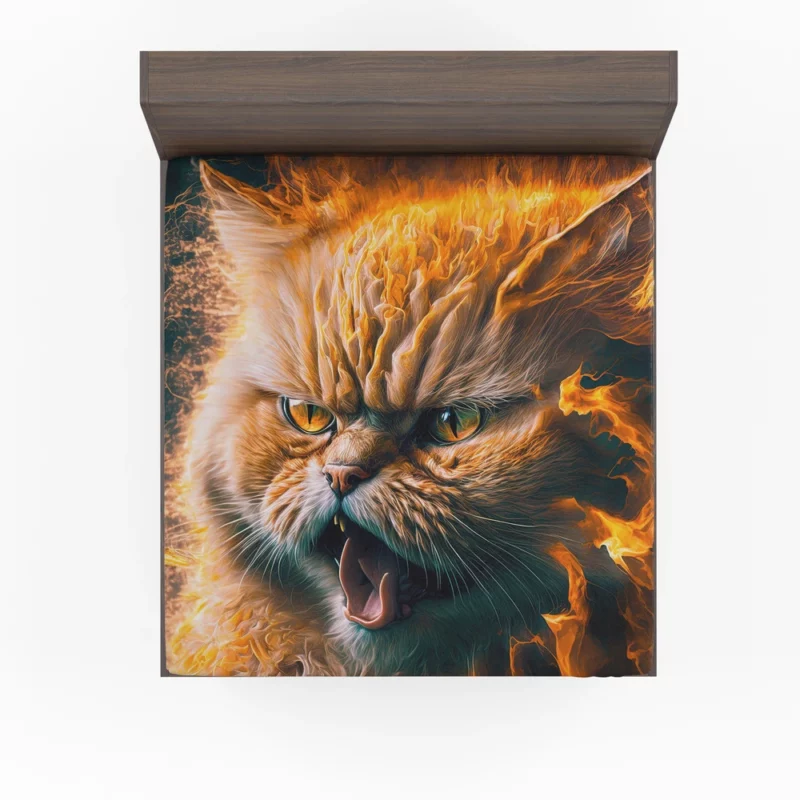 Angry Orange Cat Fitted Sheet