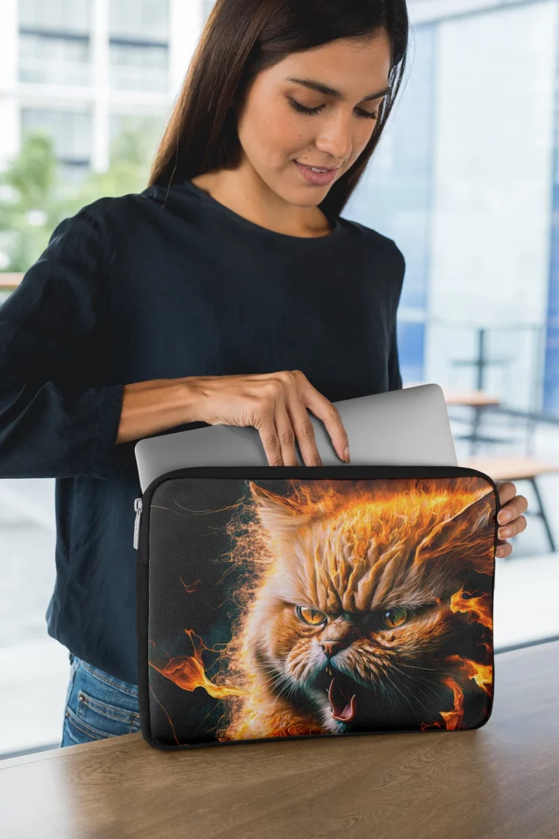 Angry Orange Cat Laptop Sleeve 1