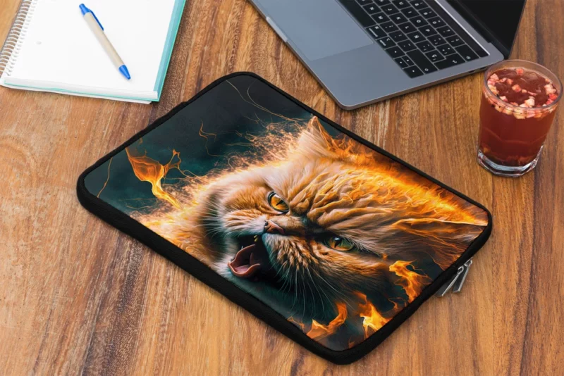 Angry Orange Cat Laptop Sleeve 2