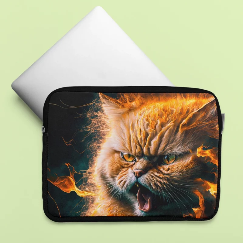 Angry Orange Cat Laptop Sleeve