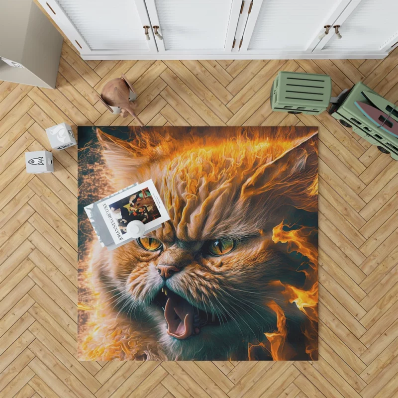 Angry Orange Cat Rug