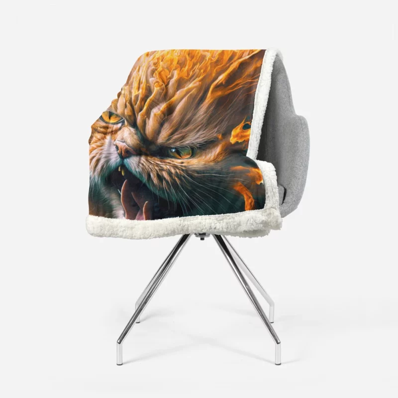 Angry Orange Cat Sherpa Fleece Blanket 1