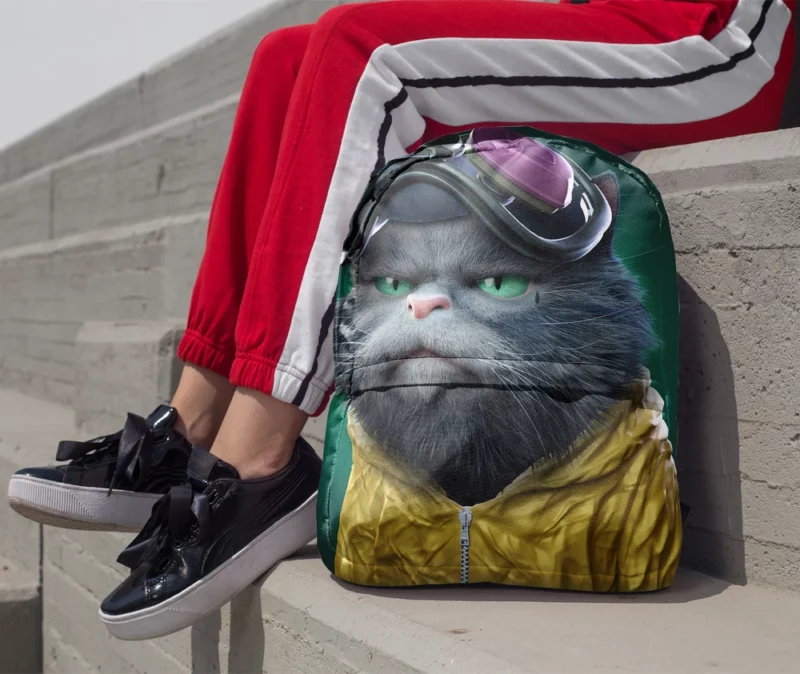 Angry Pilot Cat Figure Backpack 1