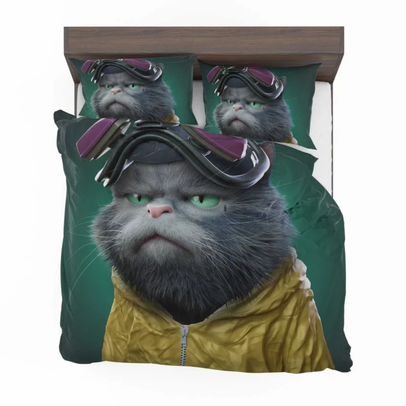 Angry Pilot Cat Figure Bedding Set 2