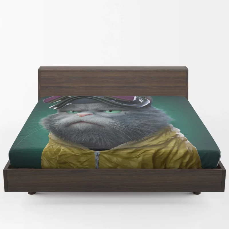 Angry Pilot Cat Figure Fitted Sheet 1