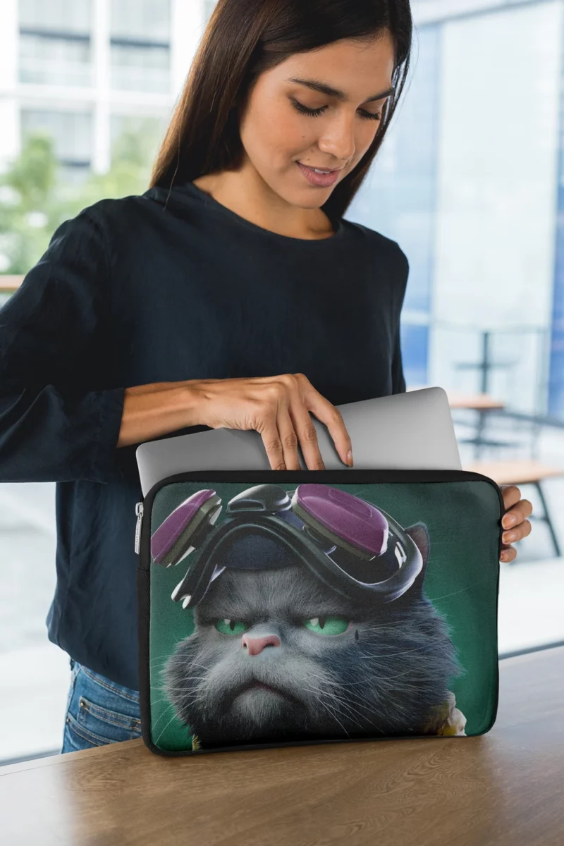 Angry Pilot Cat Figure Laptop Sleeve 1