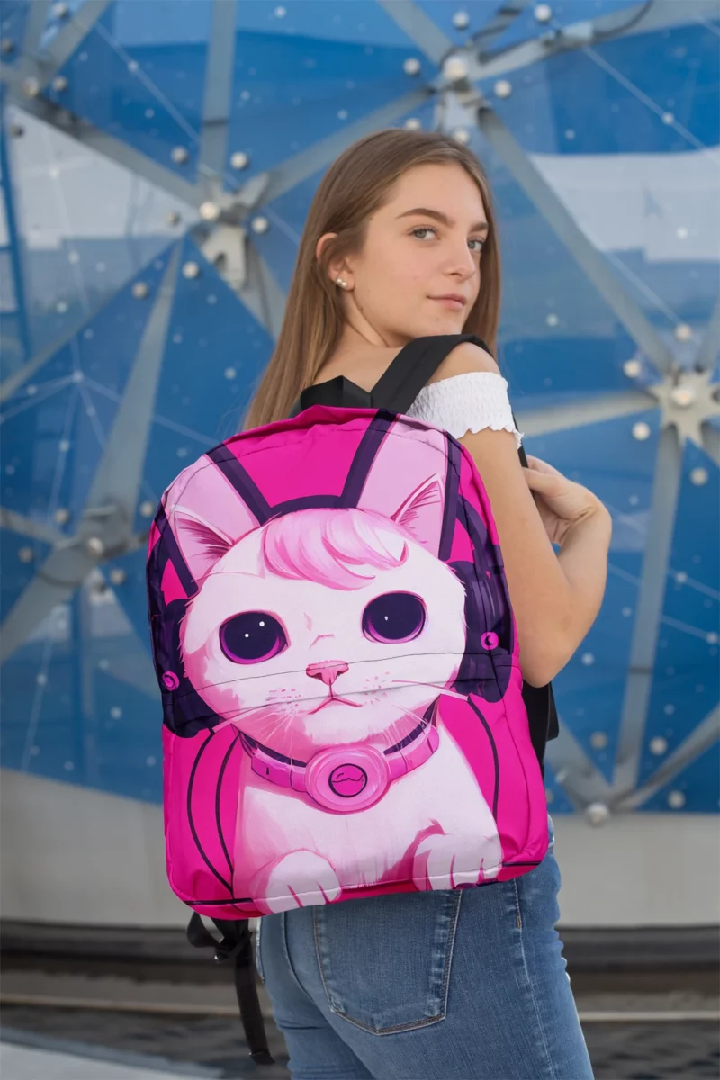 Anime Cat Wearing Earphones Backpack 2