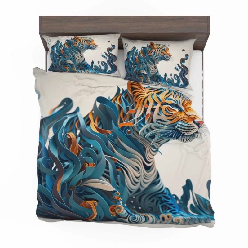 Artistic Quilled Tiger Bedding Set 2