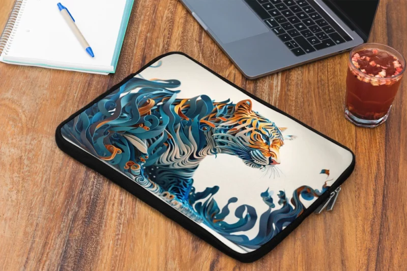 Artistic Quilled Tiger Laptop Sleeve 2