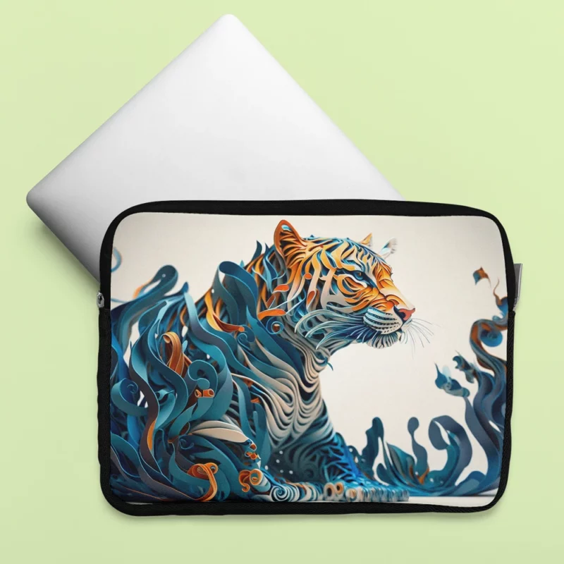 Artistic Quilled Tiger Laptop Sleeve