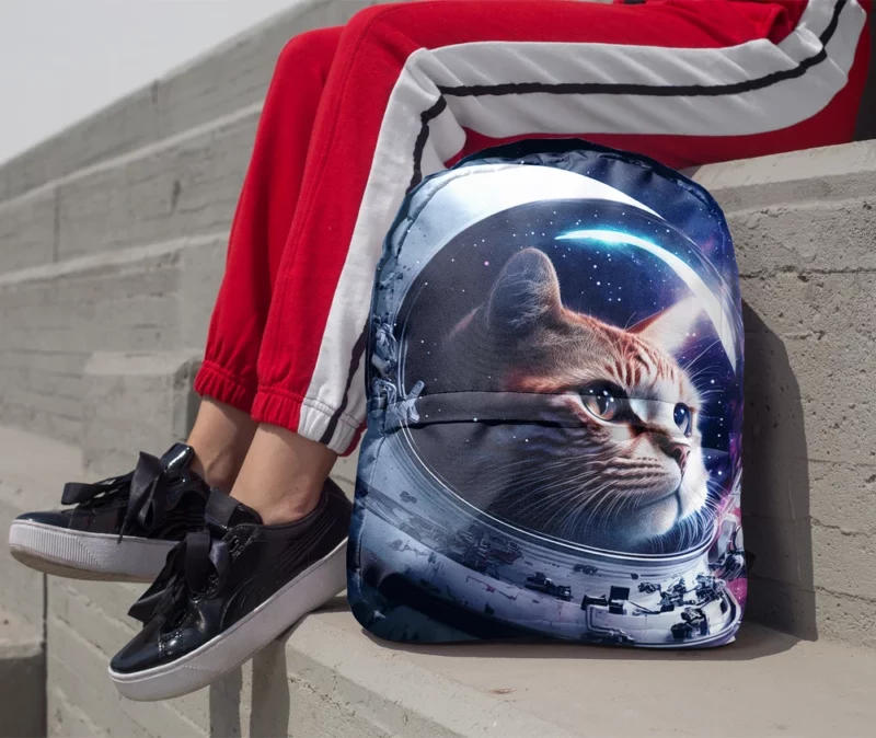 Astronaut Cat in Surreal Artwork Backpack 1