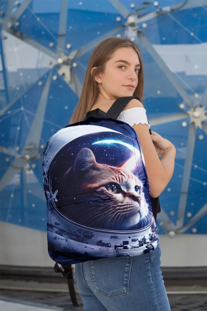 Astronaut Cat in Surreal Artwork Backpack 2