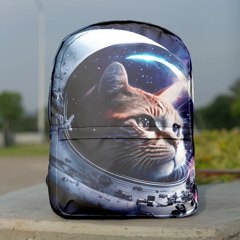 Astronaut Cat in Surreal Artwork Backpack