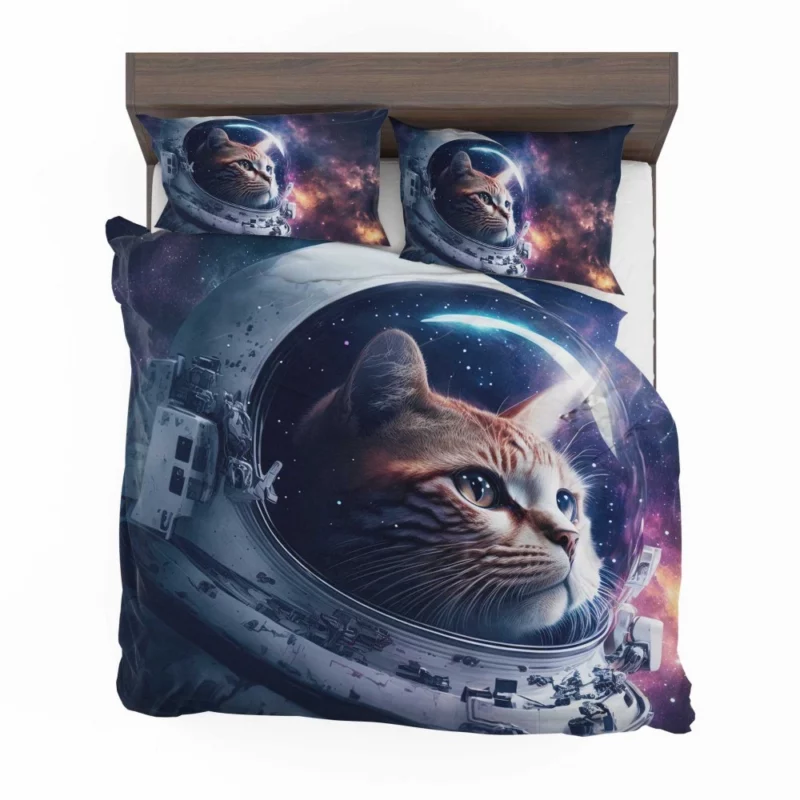 Astronaut Cat in Surreal Artwork Bedding Set 2