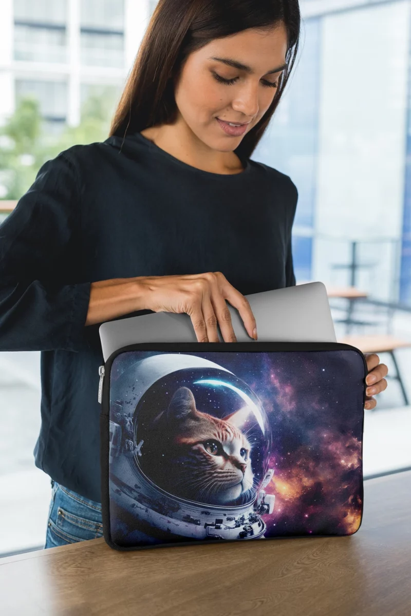 Astronaut Cat in Surreal Artwork Laptop Sleeve 1