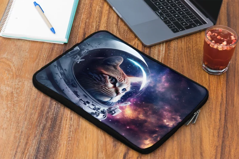 Astronaut Cat in Surreal Artwork Laptop Sleeve 2