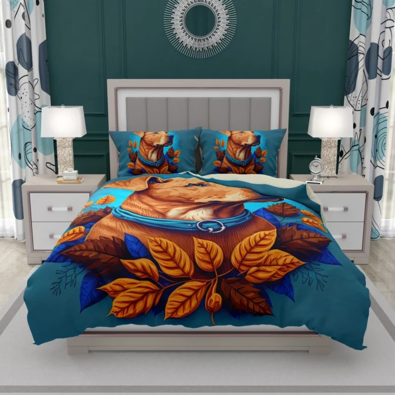 Autumn Dog Garland Bedding Set 1