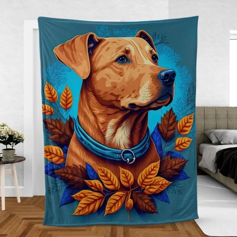 Autumn Dog Garland Fleece Blanket