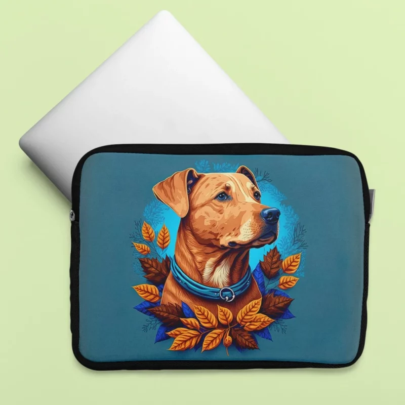 Autumn Dog Garland Laptop Sleeve