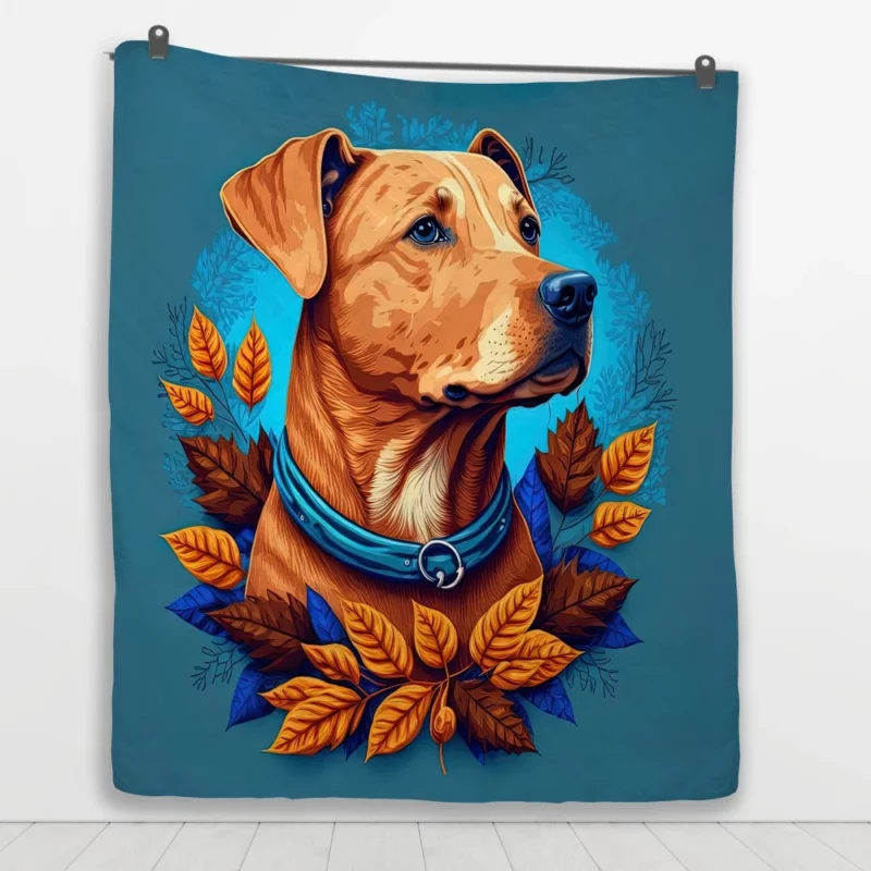 Autumn Dog Garland Quilt Blanket 1