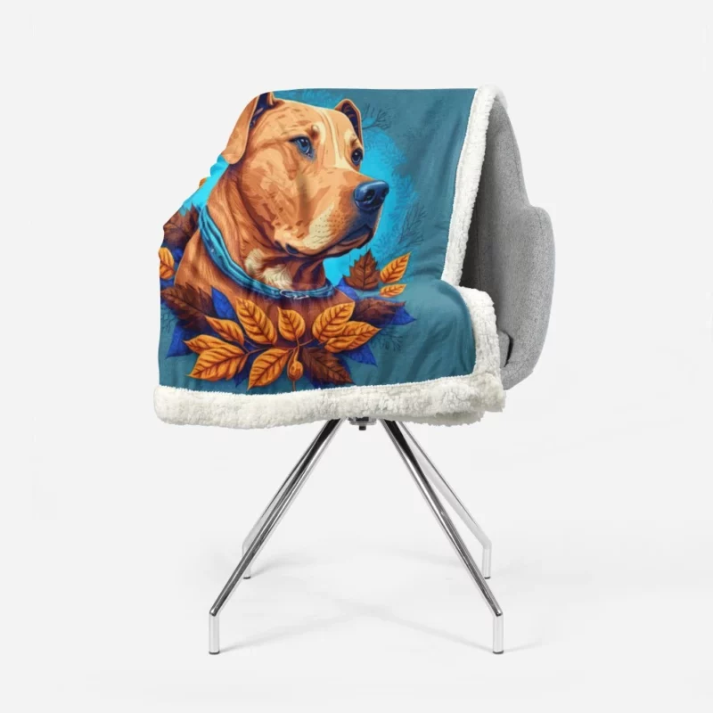 Autumn Dog Garland Sherpa Fleece Blanket 1