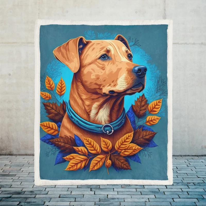 Autumn Dog Garland Sherpa Fleece Blanket