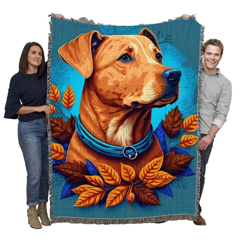 Autumn Dog Garland Woven Blanket
