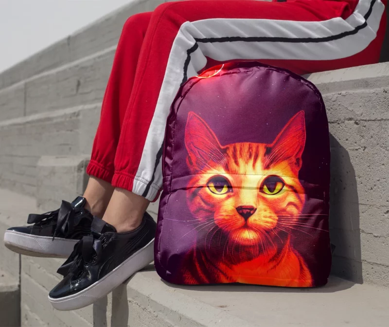 Beautiful Cat Portrait in Watercolor Backpack 1