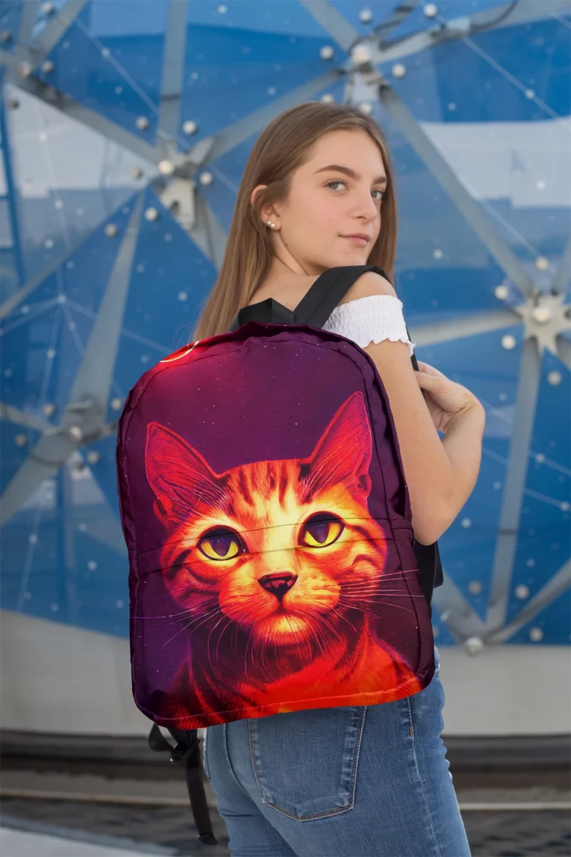 Beautiful Cat Portrait in Watercolor Backpack 2