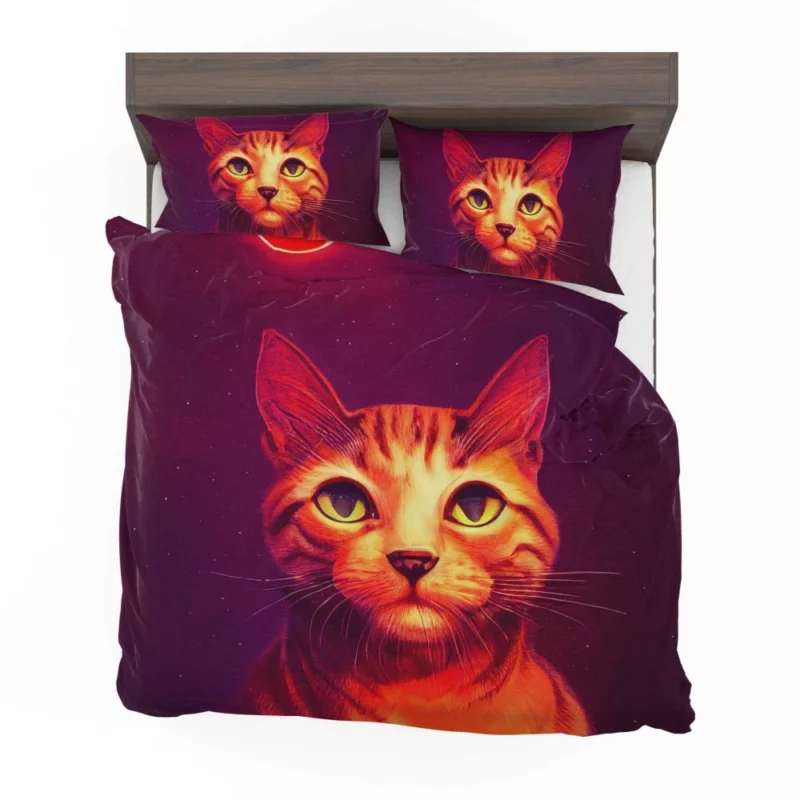 Beautiful Cat Portrait in Watercolor Bedding Set 2