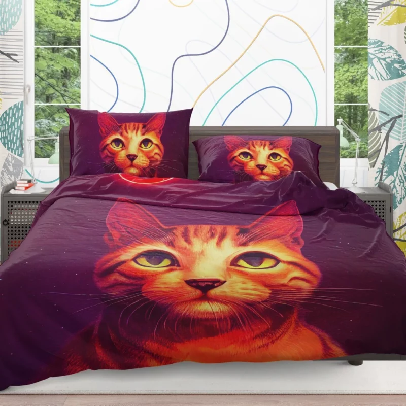 Beautiful Cat Portrait in Watercolor Bedding Set