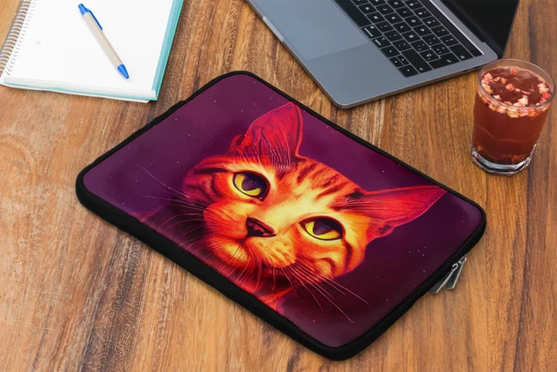 Beautiful Cat Portrait in Watercolor Laptop Sleeve 2