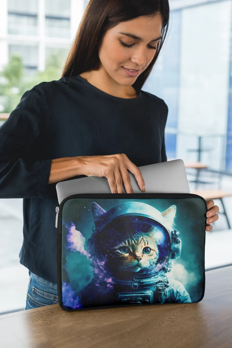 Beautiful Cat's First Space Trip Laptop Sleeve 1