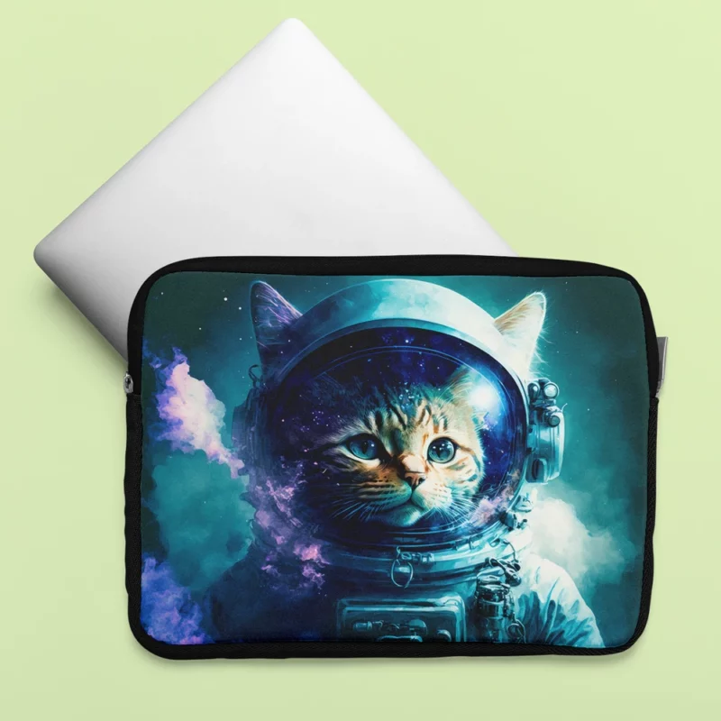 Beautiful Cat's First Space Trip Laptop Sleeve