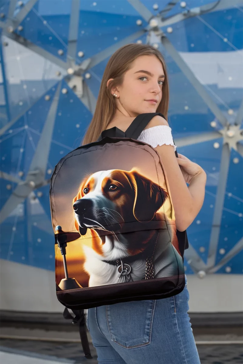 Bell-Collared Dog Painting Print Backpack 2