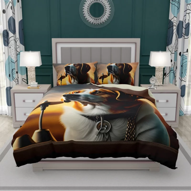 Bell-Collared Dog Painting Print Bedding Set 1