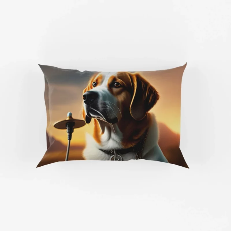 Bell-Collared Dog Painting Print Pillow Cases