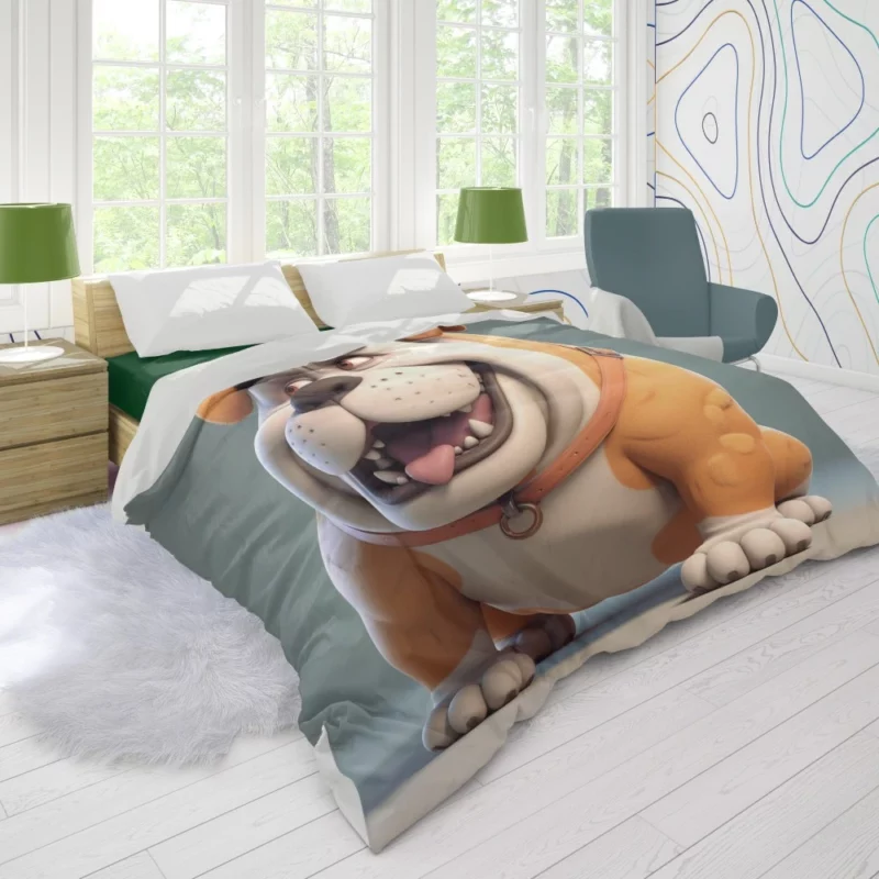 Big 3D Cartoon Dog Figurine Duvet Cover