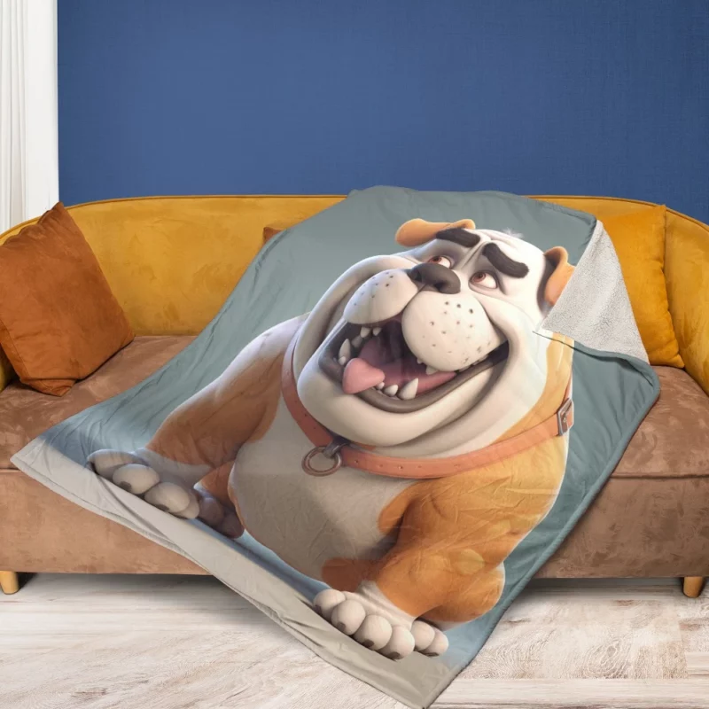 Big 3D Cartoon Dog Figurine Fleece Blanket 1