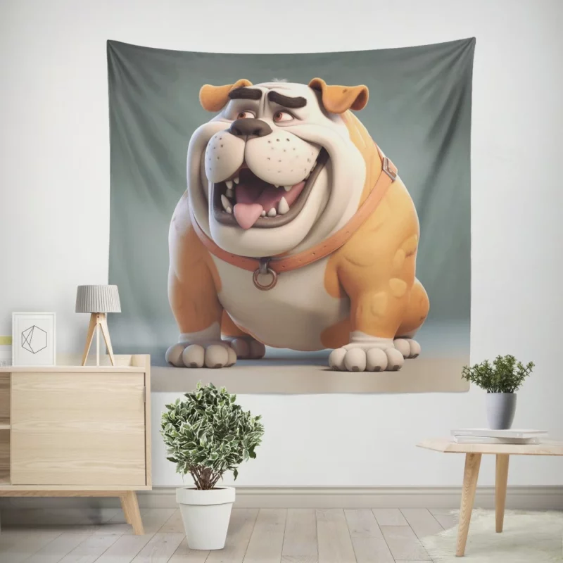 Big 3D Cartoon Dog Figurine Wall Tapestry