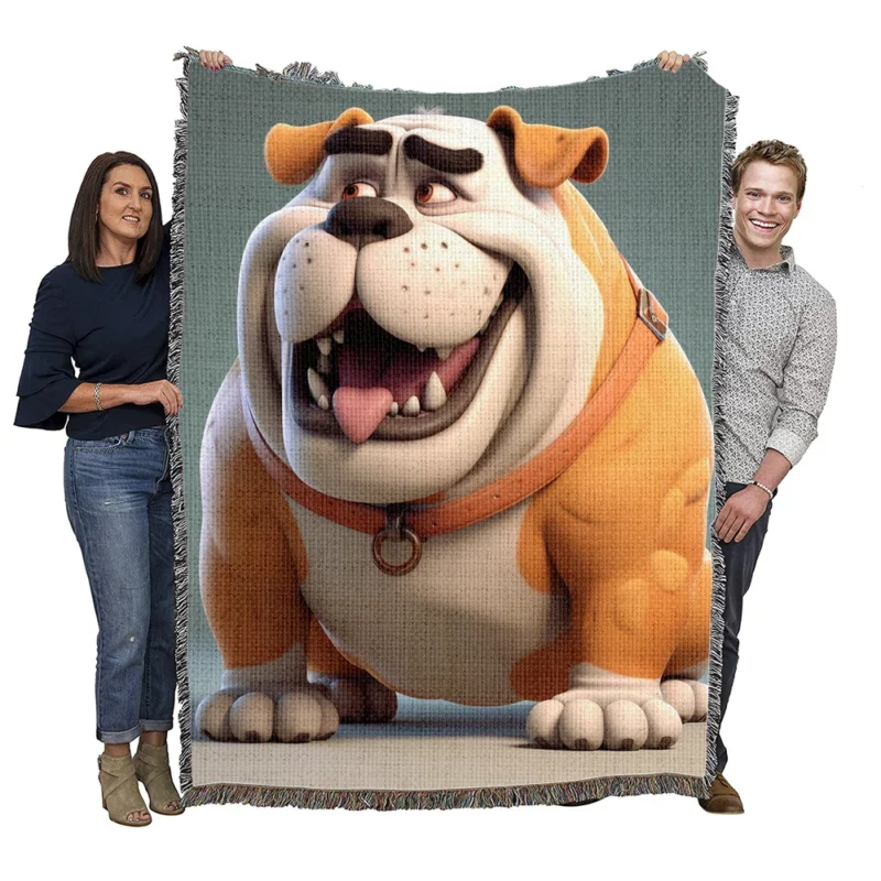 Big 3D Cartoon Dog Figurine Woven Blanket