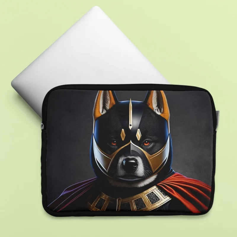 Black Hero Akita Dog Portrait Laptop Sleeve