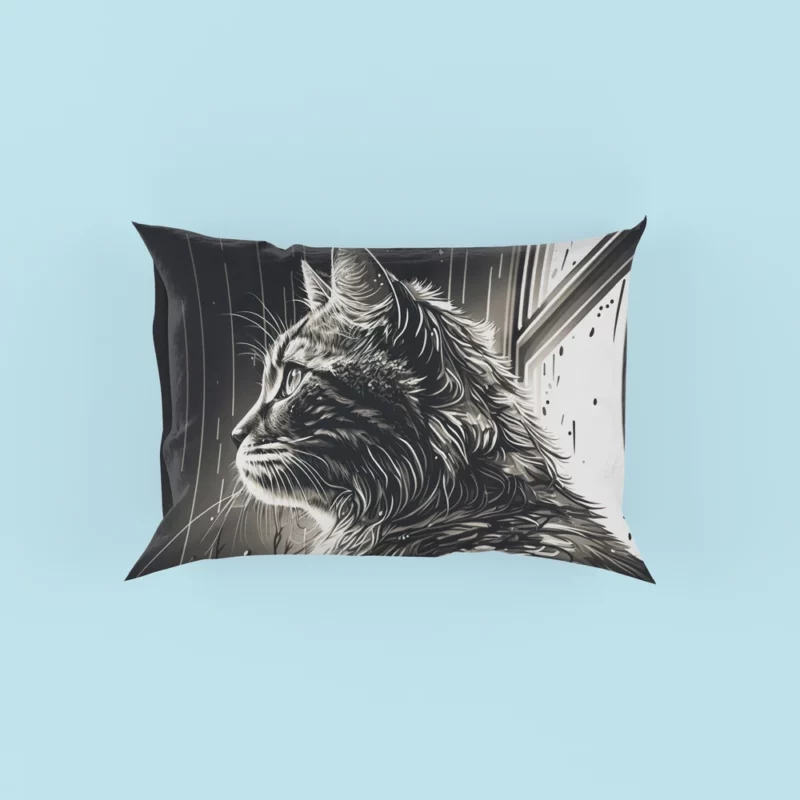 Black and White Cat Portrait Pillow Cases