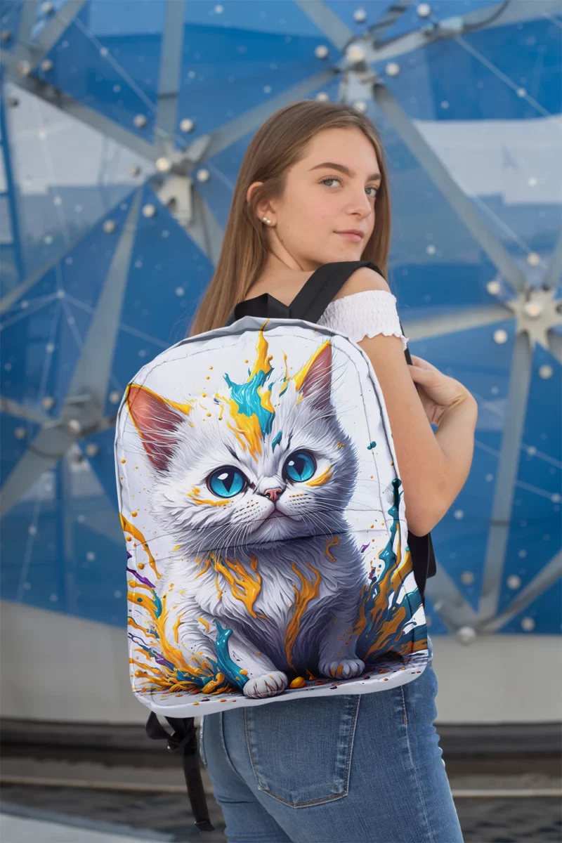 Blue-Eyed Cat Sitting in Hole Backpack 2