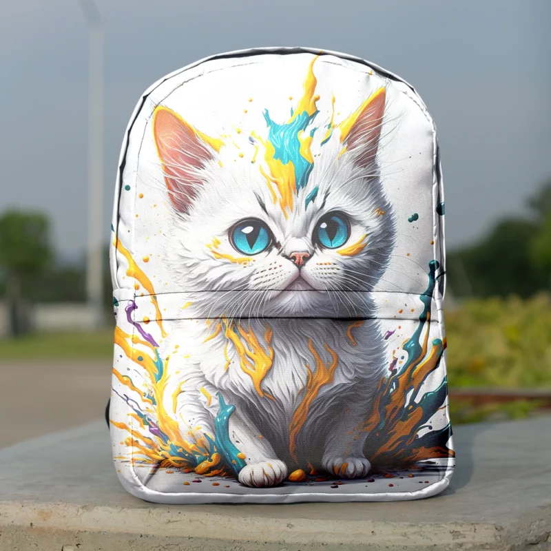 Blue-Eyed Cat Sitting in Hole Backpack