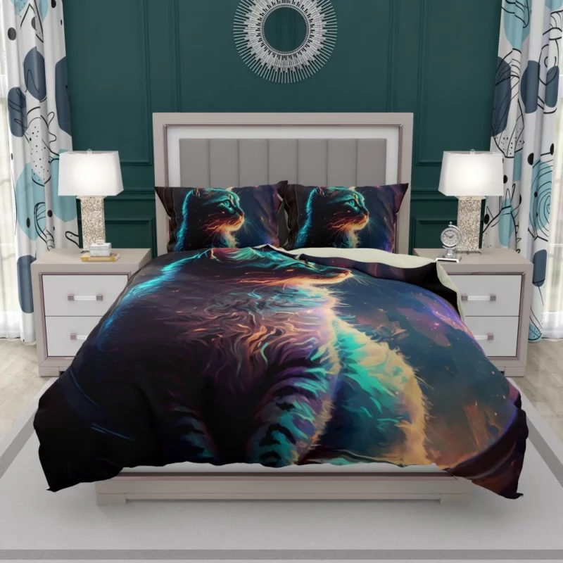 Blue-Eyed Cat Stargazing Bedding Set 1