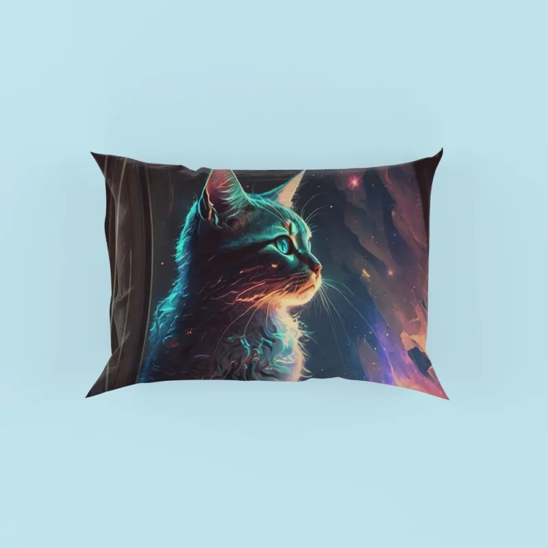 Blue-Eyed Cat Stargazing Pillow Cases