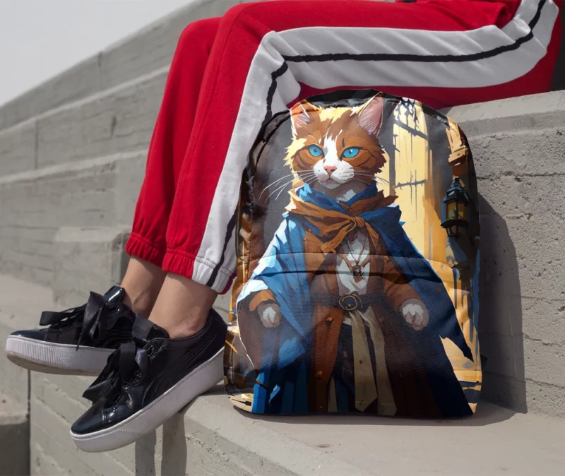 Blue-Eyed Cat with Blue Collar Backpack 1