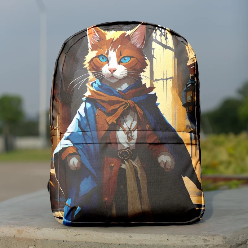 Blue-Eyed Cat with Blue Collar Backpack